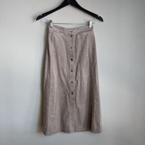 Wilfred Gaudin Faux Suede Midi Skirt